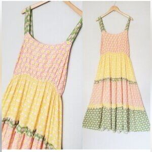 Salty Lemon Pink and Yellow Floral Dress